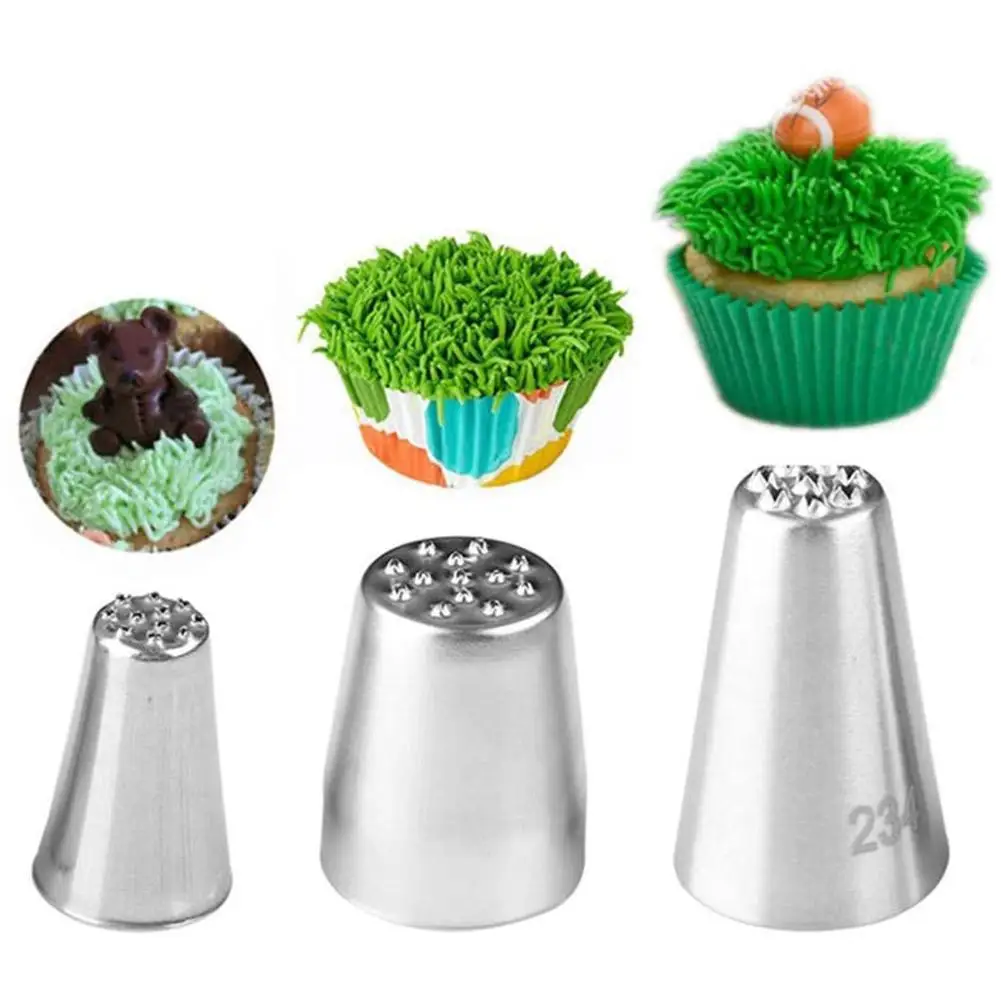 

1/3pc Cake Grass Cream Decoration Tips Set Nozzle Cupcake Head Butter Decorating Tools Pastry Tools Steel Piping Icing
