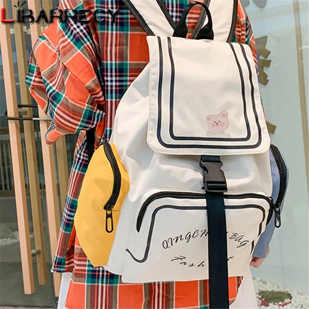 

Дизайнерский Новый женский рюкзак на шнурке, Модный молодежный рюкзак для ноутбука, высококачественные Нейлоновые женские школьные сумки ...