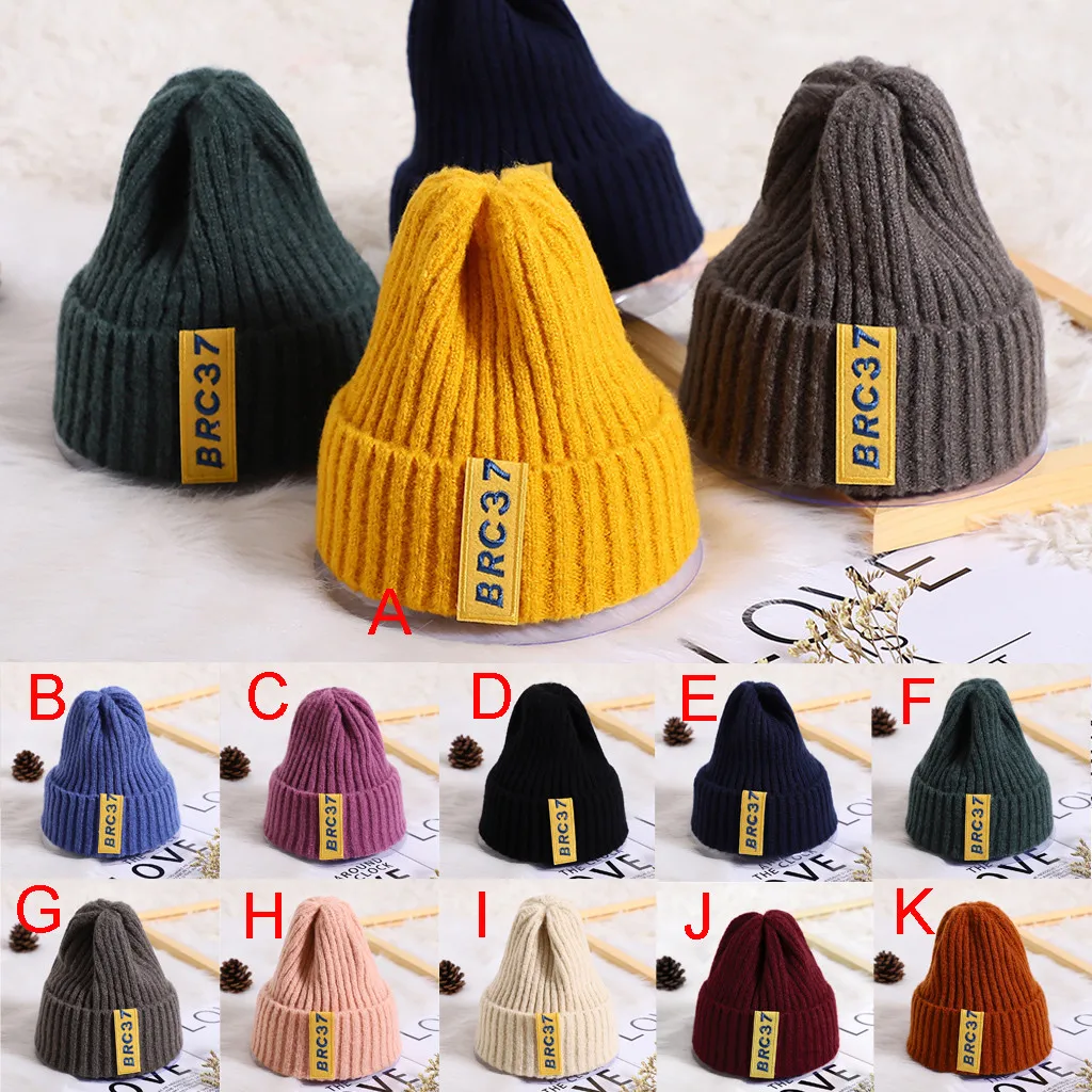 Милые детские шапки для мальчиков и девочек однотонные вязаные крючком бини
