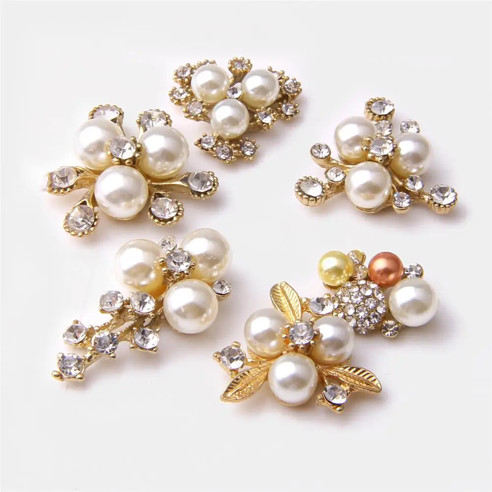 10 шт. украшенные белыми жемчужинами сплав золотые Амулеты Стразы бусы с жемчугом