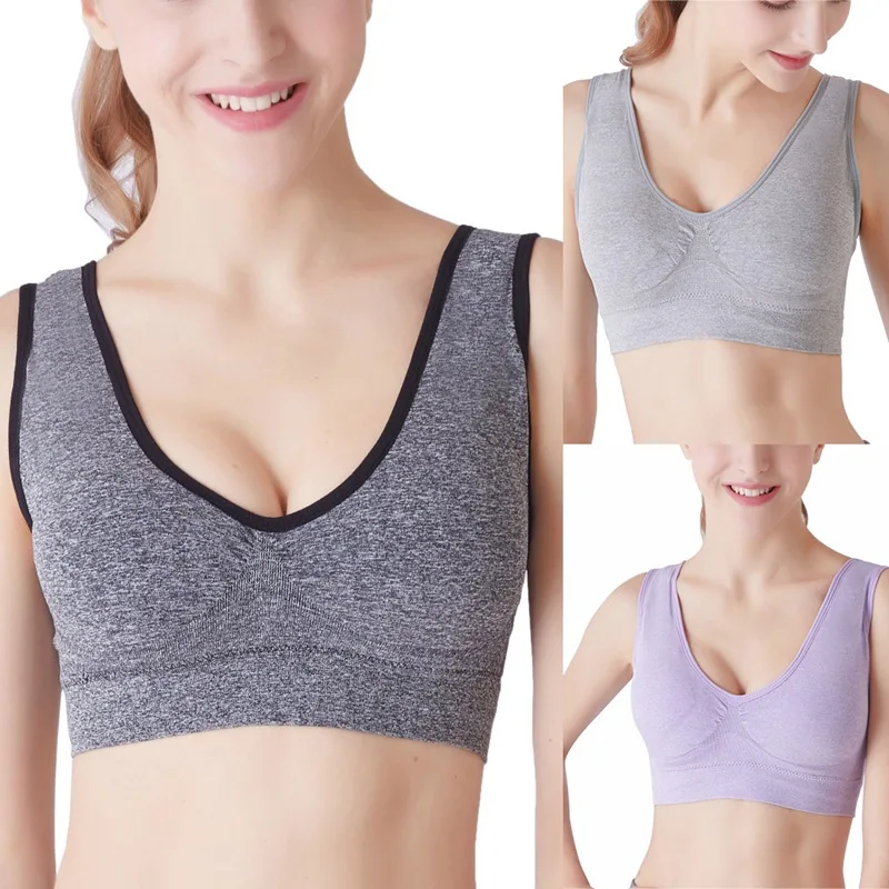

Large Size Thin Section With Padded Sports Bra for women gym high impact Seamless Yoga Sports No Steel W1