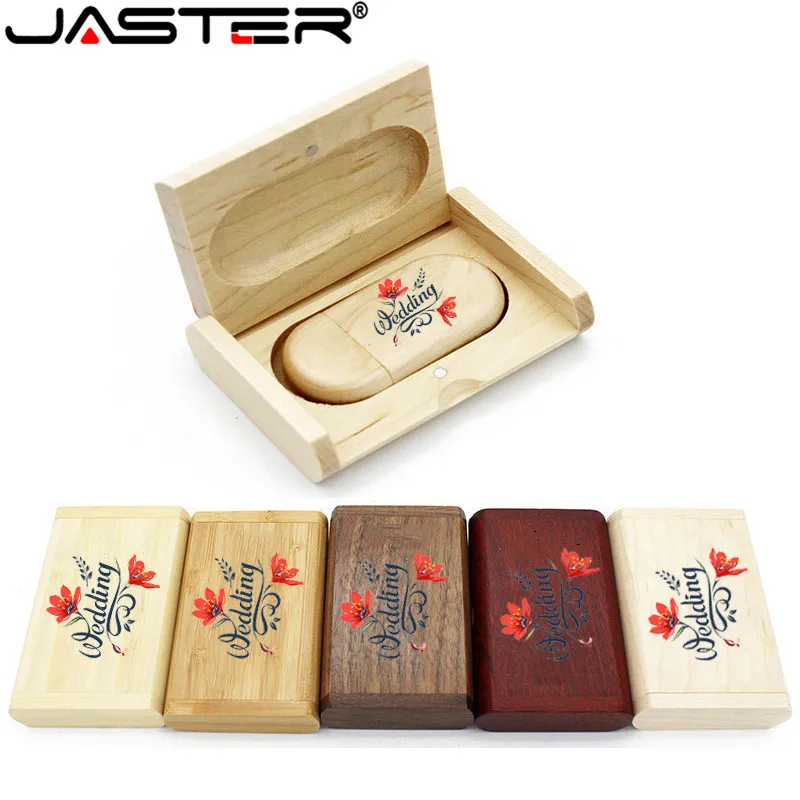 Оптовая продажа высококачественный деревянный логотип JASTER флэш накопитель USB 4