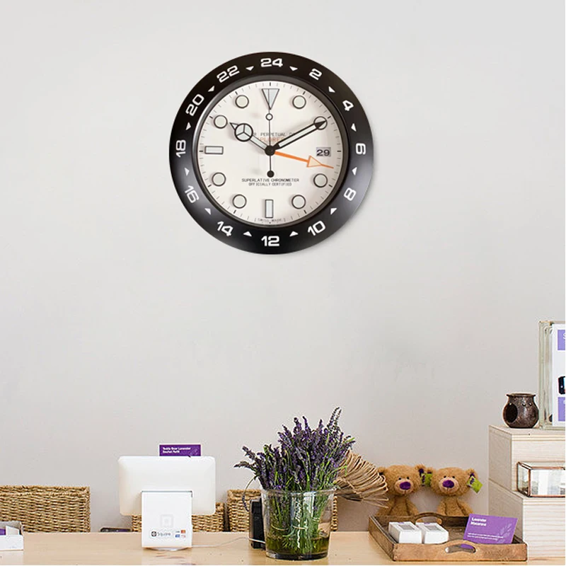 Роскошные брендовые дизайнерские металлические художественные часы светящиеся