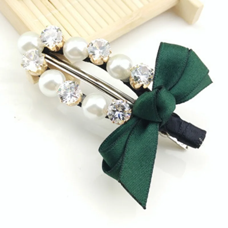 1 Pcs Pearl Metal Women Hair Clip Bobby Pin Barrette Hairpin Hair Accessories Beauty Styling Tools Dropshipping New Arrival Hot - Цвет: Зеленый