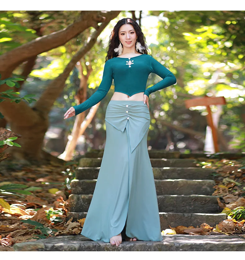 Женский костюм для танца живота черный топ и сексуальная юбка одежда в стиле