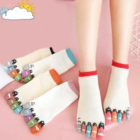 new novelty cute ankle five finger happy socks woman print cotton dispensing white harajuku girl no show funny socks with toes%c2%a0