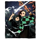 Аниме демон убийца печатных двойной бархат диван смотреть одеяло шерпа одеяло для кровати толстые теплые фланелевые Кемпинг одеяло