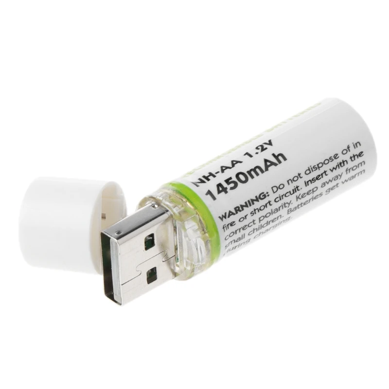 2pcs 1,2 V 600/1450 mAh USB AA перезаряжаемый аккумулятор NiMH для игрушек дистанционный Tourch 77UA