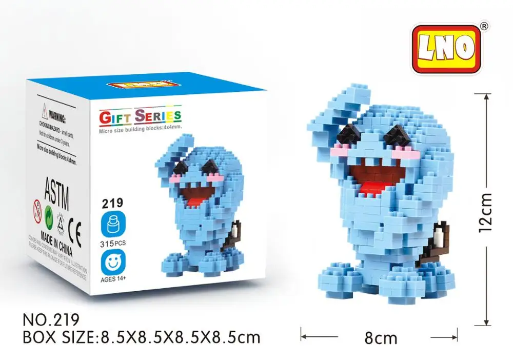 219 without box LNO, алмазные блоки, фигурки, каваи, 3D, Пикачу, японское аниме, мультфильм, пластиковые строительные кирпичи, игра, сделай сам, модель, обучающие игрушки - Цвет: 219 without box