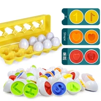 12 pieces baby montessori learning education math toys smart eggs puzzle matching toys plastic nut building blocks for children