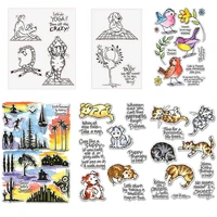 lets do yoga animals party transparent silicone clear stamp for scrapbooking diy craft decoration soft stamp new 2021