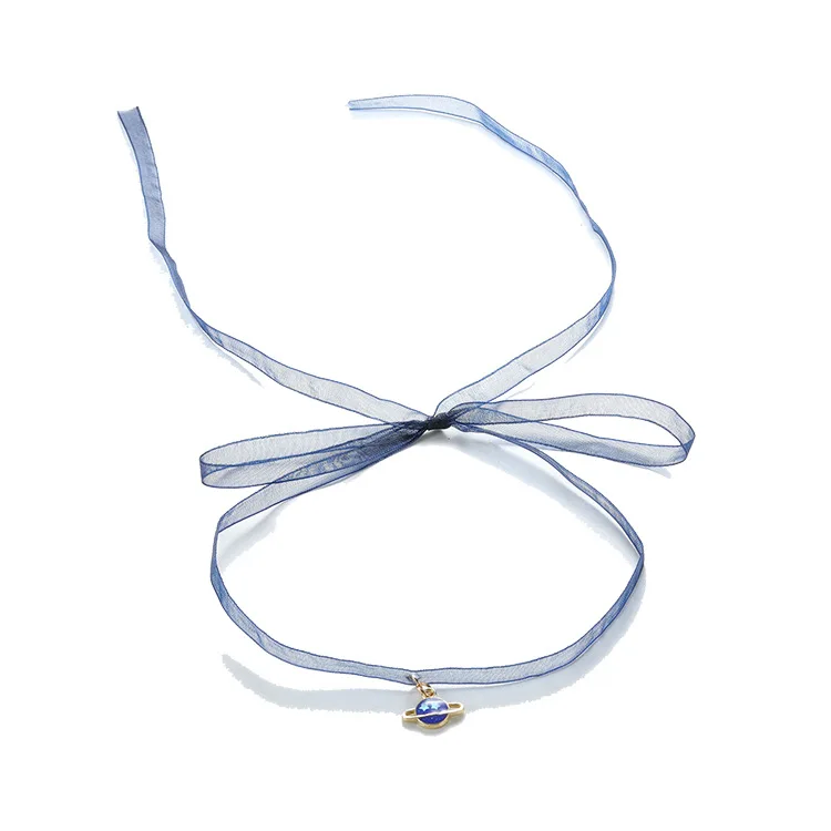 

New Jewelry Blue Grey Snow Yarn Star Collar Star Neck Strap Lace Up Fashion Simple Women's Necklace Jewelry Necklace