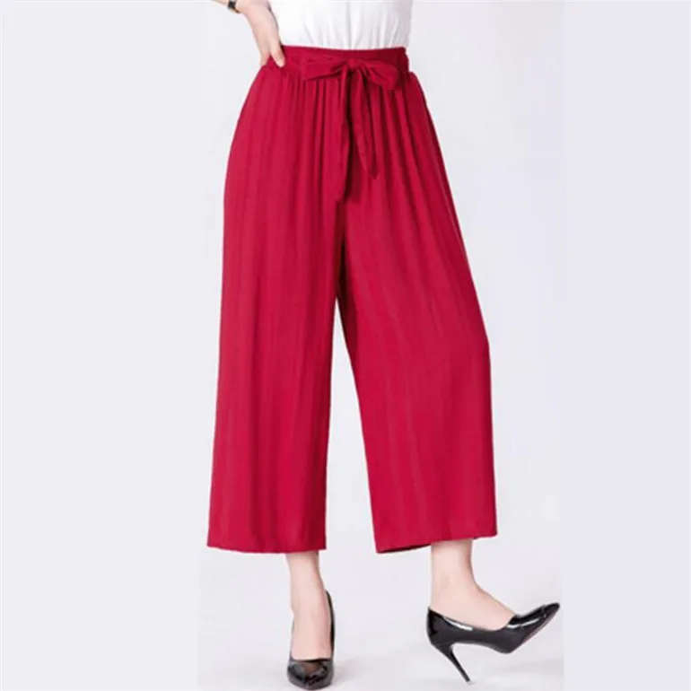Женские летние тонкие брюки клеш с высокой талией и широкими штанинами|Брюки| |