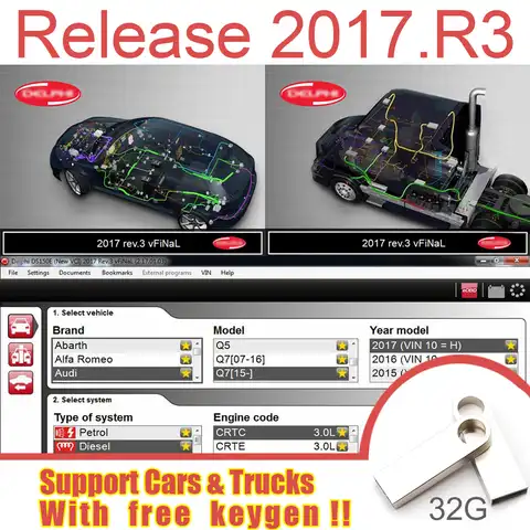 Новейшее 2017.R3 бесплатное программное обеспечение для Delphis 150e Multidiag Vd Ds150e Wow с бесплатной кнопкой загрузки CD для автомобилей и грузовиков