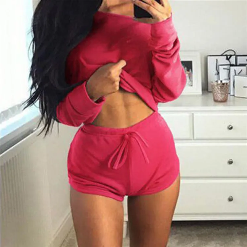 Новые летние женские комплекты 5 цветов укороченные топы шорты комплект из 2