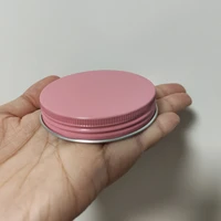 50pcs pink aluminum lid fit 67mm refillable plastic jar2 64inch diy cream box sealcosmeticscandy color cap for butter bottle