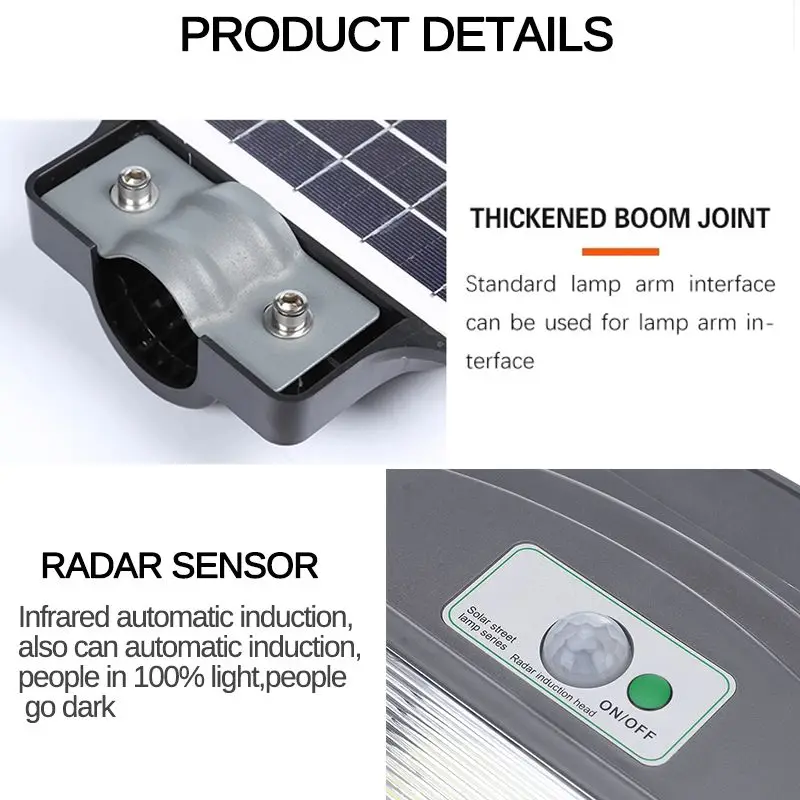 

120W/240W/360W 300 COB Solar Street Light 10000MAH Outdoor Lighting Wall Lamp PIR Radar Motion + Light Control for Garden Yard