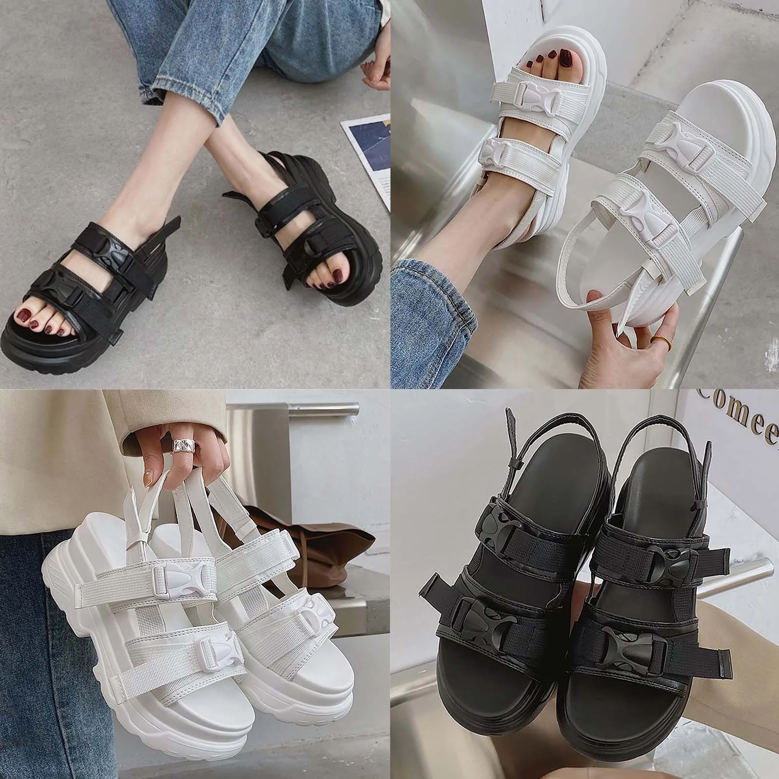 

Летние новые стильные женские сандалии большого размера с открытой подошвой, повседневные сандалии, обувь для женщин, сандалии