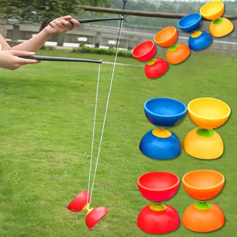 

Funny Chinese YOYO 3 Bearing Diabolo Set Metal Sticks Bag Educational Toys For Kids Children Adult Elderly People Toy Gifts