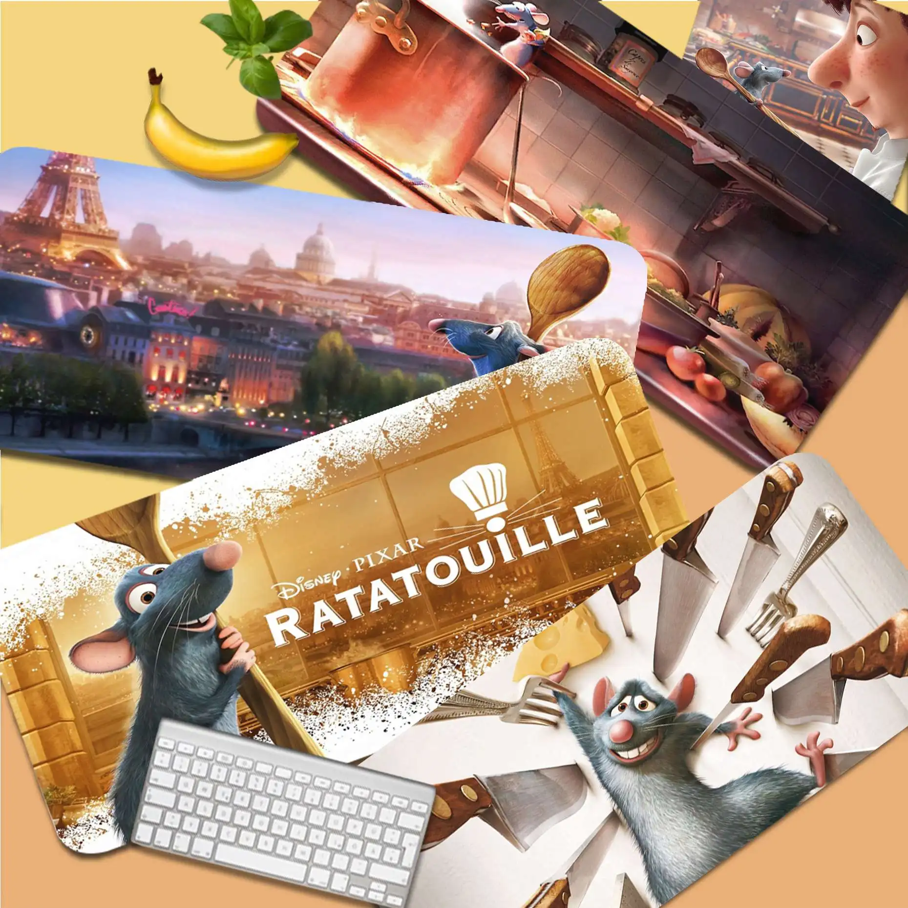 

Disney Ratatouille New Design Unique Desktop Pad Game Mousepad Size for large Edge Locking Speed Version Game Keyboard Pad