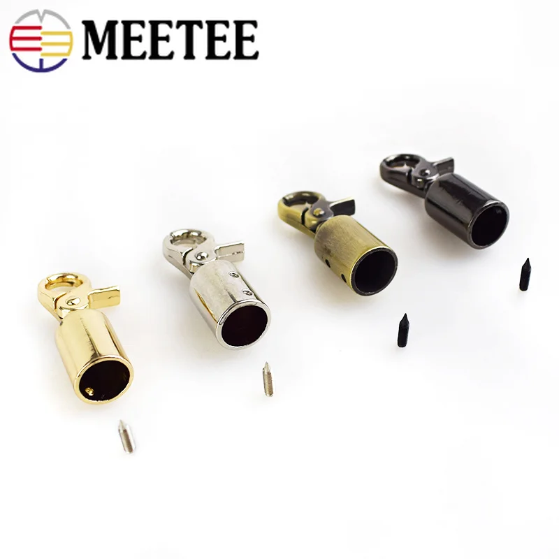 4 шт. Meetee металлические аксессуары для сумок DIY металлическая пряжка колокольчик тяга плетеная веревка сумка Пряжка для стопора шнур конец для сумки украшения F1-24