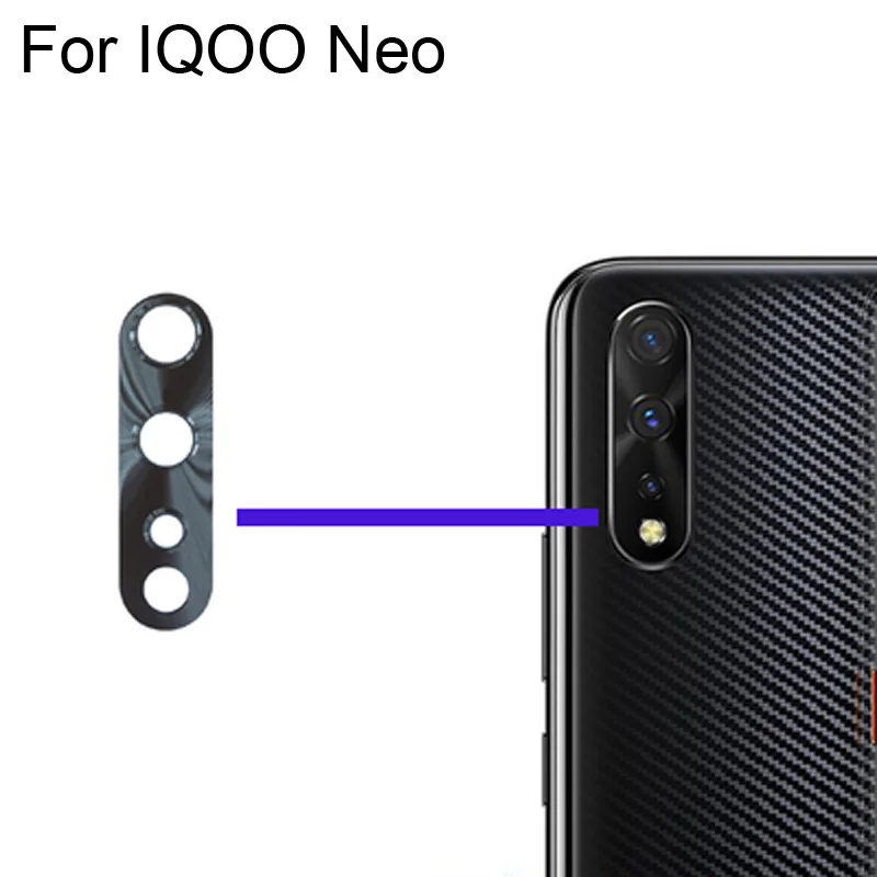 Стеклянные линзы для задней камеры Vivo IQOO Neo, запасные части для Vivo IQ OO Neo, 2 шт.