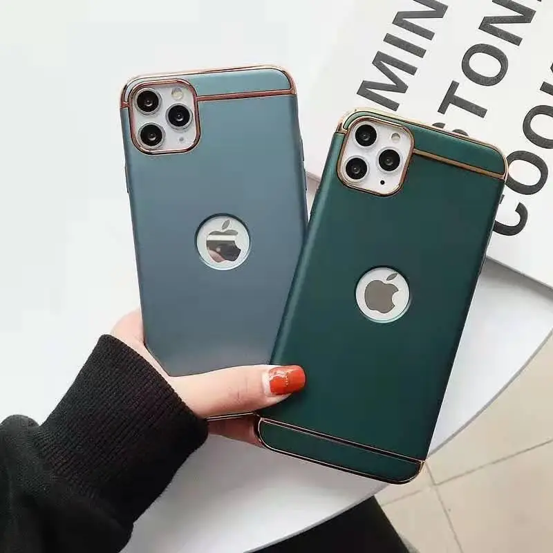Модный гибридный жесткий чехол 3 в 1 с металлическим покрытием для iphone 11 XS Max 6 6s 7 8