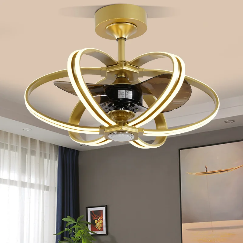 

Nordic Remote Control Restaurant Big Fan Light Modern Simplicity Bedroom Living Room Study Aluminum Ceiling Ceiling Fan Lights