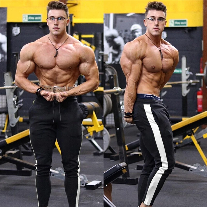 Новинка 2019 мужские спортивные штаны для бега повседневные модные брендовые