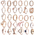 Классические посеребренные кольца BAOPON с розовым золотом, бантом, короной, маргариткой, любовным сердцем и кристаллами, свадебное и вечернее кольцо для женщин, ювелирные изделия