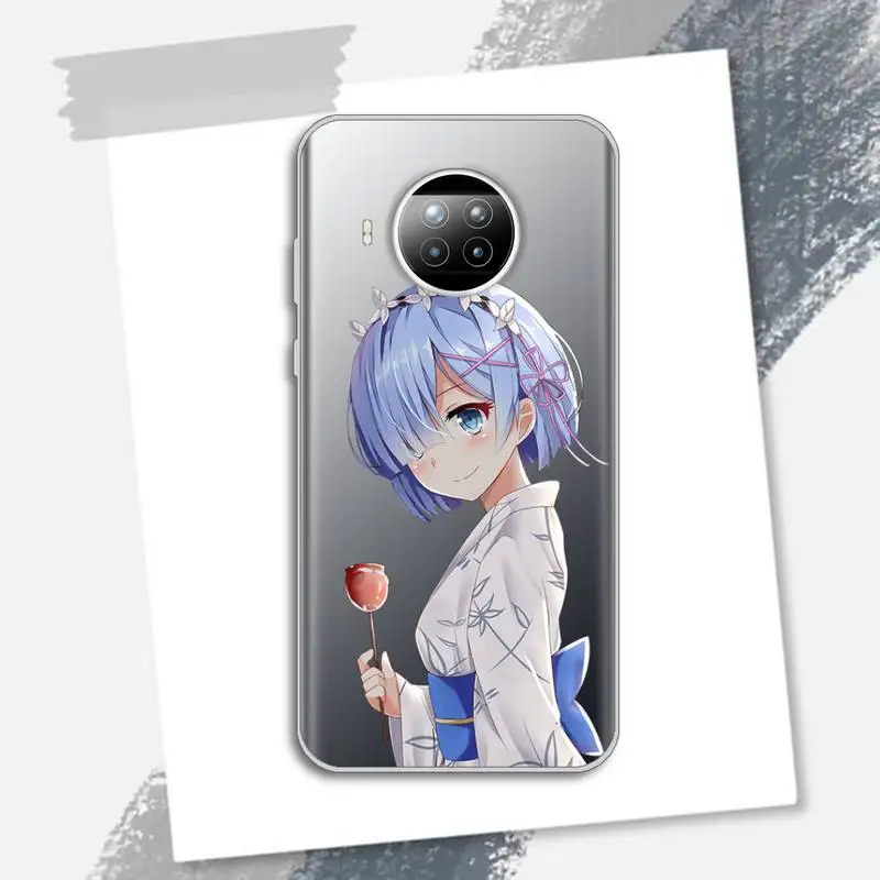 

Japan anime Re Zero Rem Phone Case Transparent for Xiaomi Redmi note 10 t 8 9 pro lite 11
