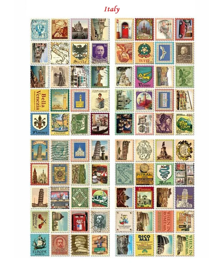 9 вариантов наклеек с наклейками для декорации в литературном и этническом стиле