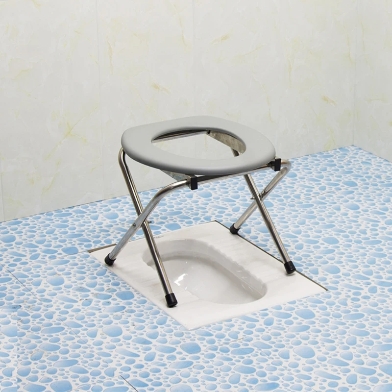

Foldable Commode Seat Bedside Potty Chair For Elderly Pregnant Women Toilet Stool No-slip Feet Drop Shipping
