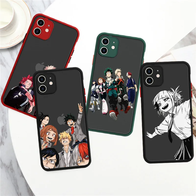

Anime My Hero Academia Deku Bakugou Boku No Hero Academia Bumper Phone Case for Iphone 12 11 Pro 8 7 Plus X XS MAX XR 13 Cover