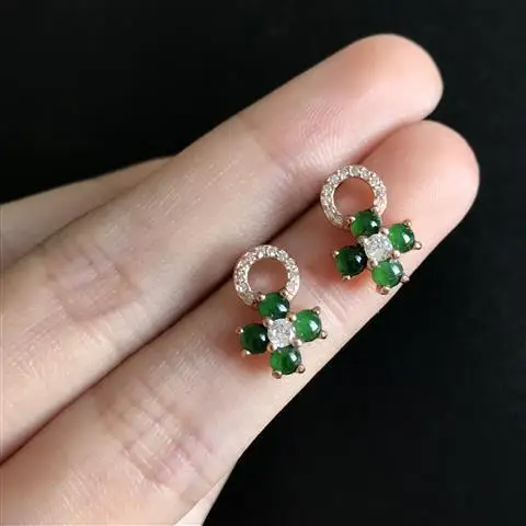 

Оригинальные новые серьги из серебра, инкрустированные льдом, халцедоном, яйцом, круглыми нефритами, Элегантные Очаровательные креативные ...