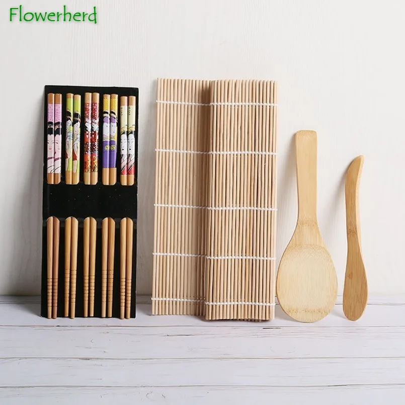 Палочки для еды ложка рулон суши набор водоросли рисовые покрытые бамбуковыми