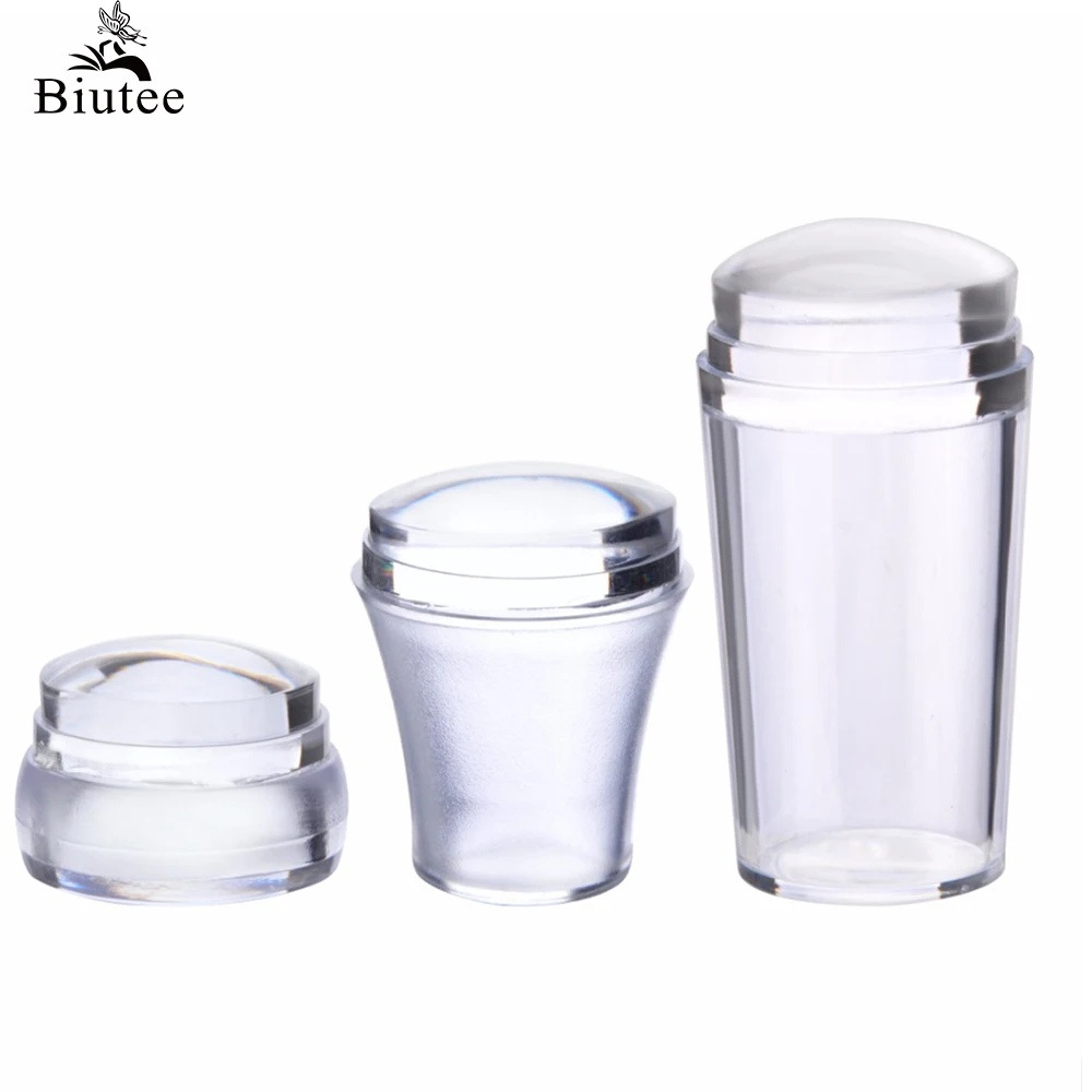 Biutee 3 набора чистый прозрачный набор скребков для дизайна ногтей с крышкой