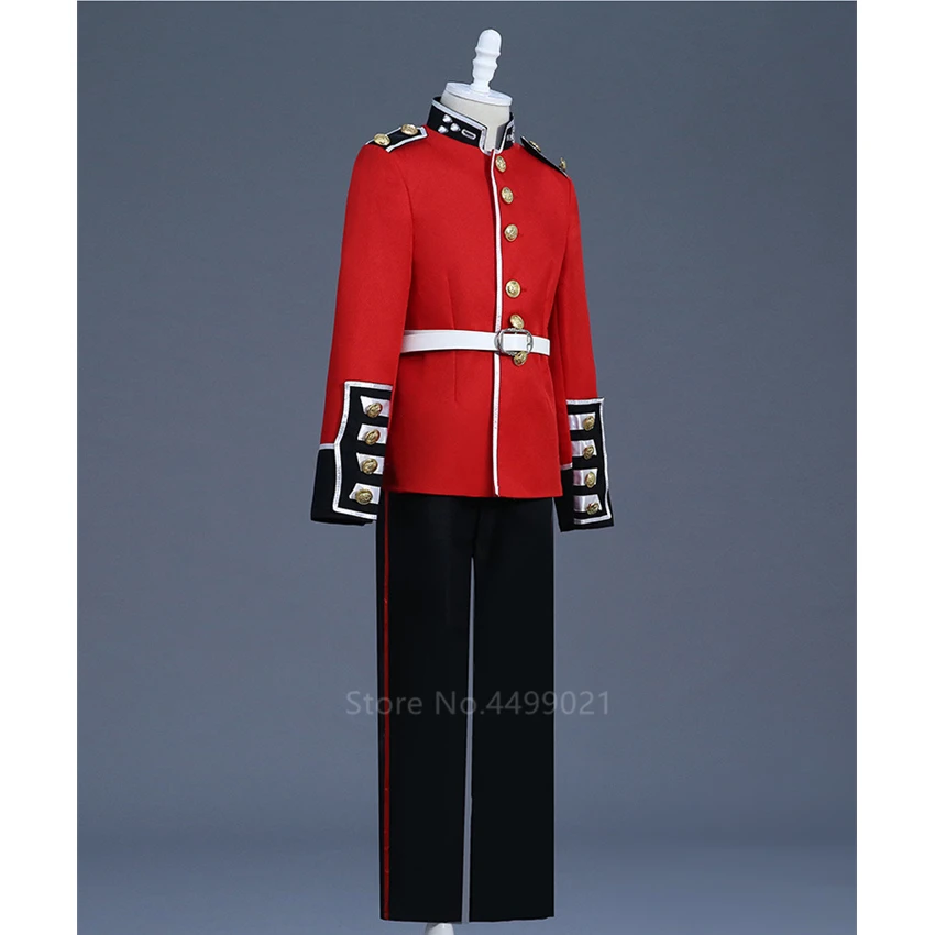 

4Pcs Kids Halloween Cosplay Costume Baby Boy Fancy Carnival Party Stage Performance Child Royal Prince Soldier Hat Top Pants Set