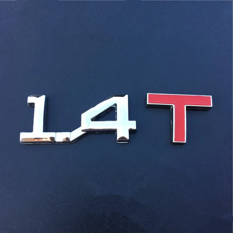 Автомобиль металлический хром письмо смещение 1,5 T 1,6 T 1,8 T 2,0 T 3,0 T турбо двигатель наклейка на багажник эмблемы Авто Наклейка на багажник мотоцикла