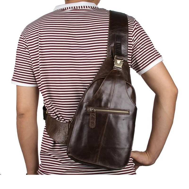 

Высококачественная винтажная нагрудная Сумка-слинг из натуральной воловьей кожи для мужчин, модная Дорожная сумка-мессенджер через плечо