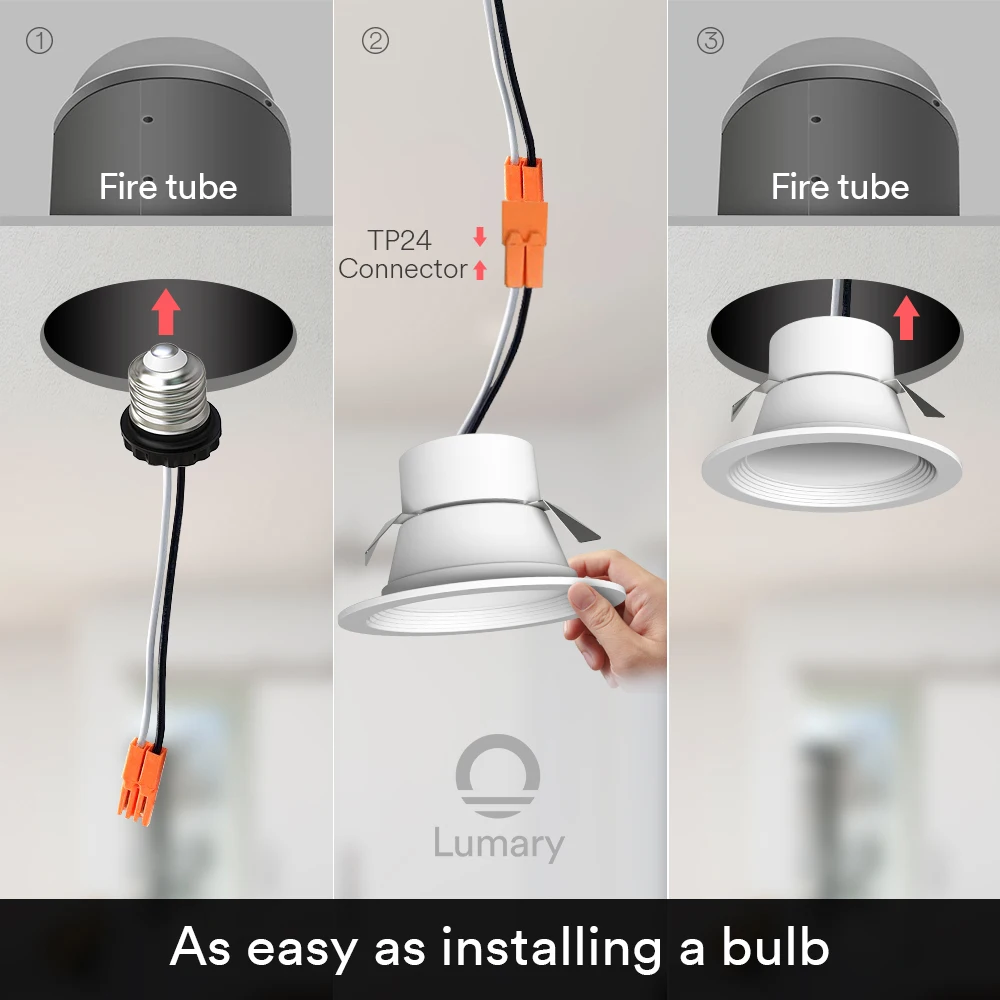 

Lumary 4/6 inch Smart LED Recessed Light Wi-Fi LED Downlight RGBWW Music Sync Simple Retrofit Installation Compatible with Alexa