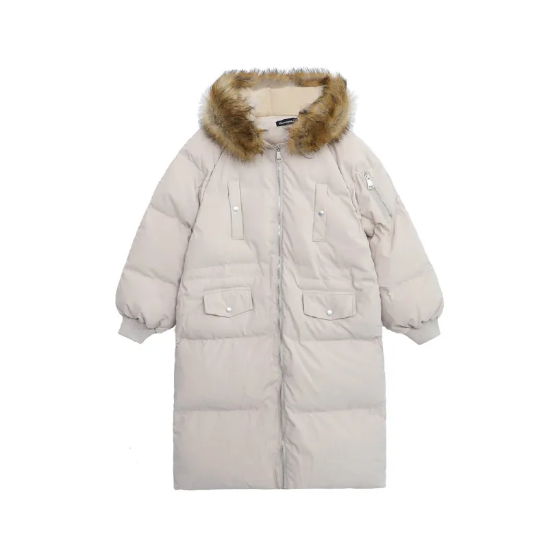 

Fat sister plus size women's cotton coat 100 kg fat mm2019 autumn and winter new long section fur collar