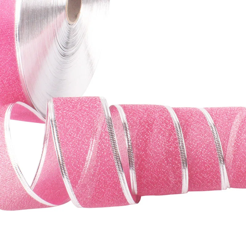 2 ярда ручной работы Серебристые Металлические блестящие ленты для рукоделия