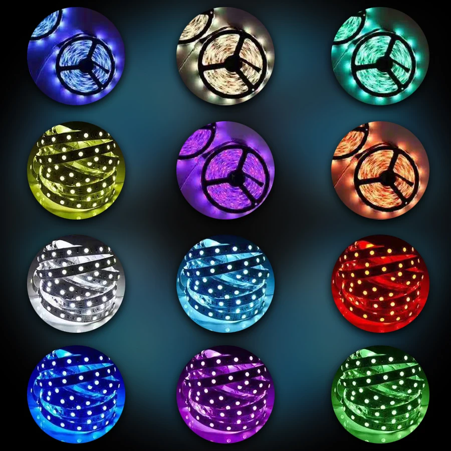 Светодиодная лента светильник Rgb Smd 5050 DC 12V водонепроницаемый светодиодный 5M 10M IR/RF