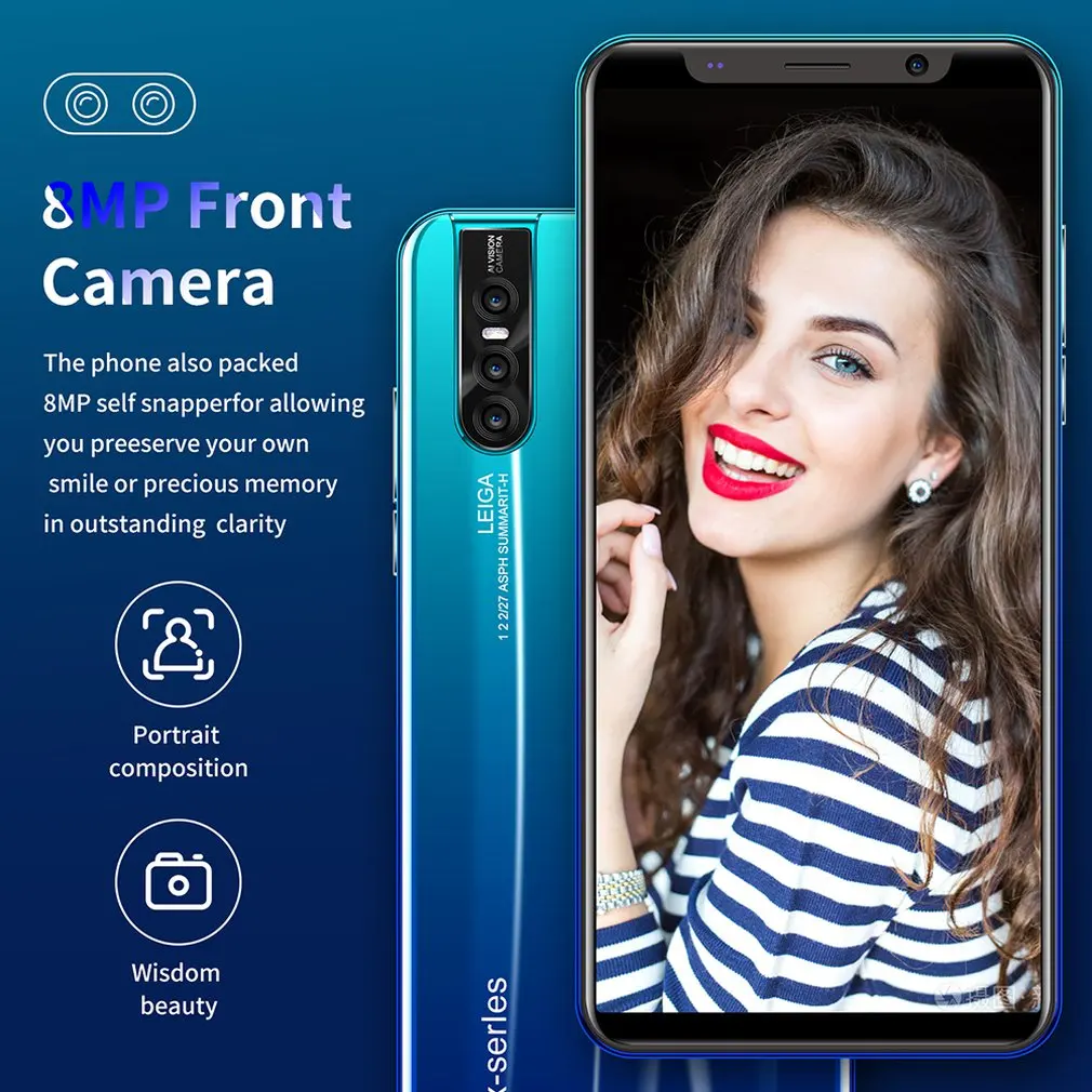 

X27 Plus Smartphone 5.72 Inch Big Screen Android Smartphone 512Mb+4G Memory Dual Sim Card Smartphone