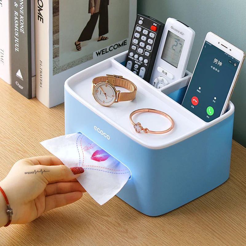 

Ecoco napkin holder home living room bedroom dining room creative cute simple multifunctional remote control storage tissue box