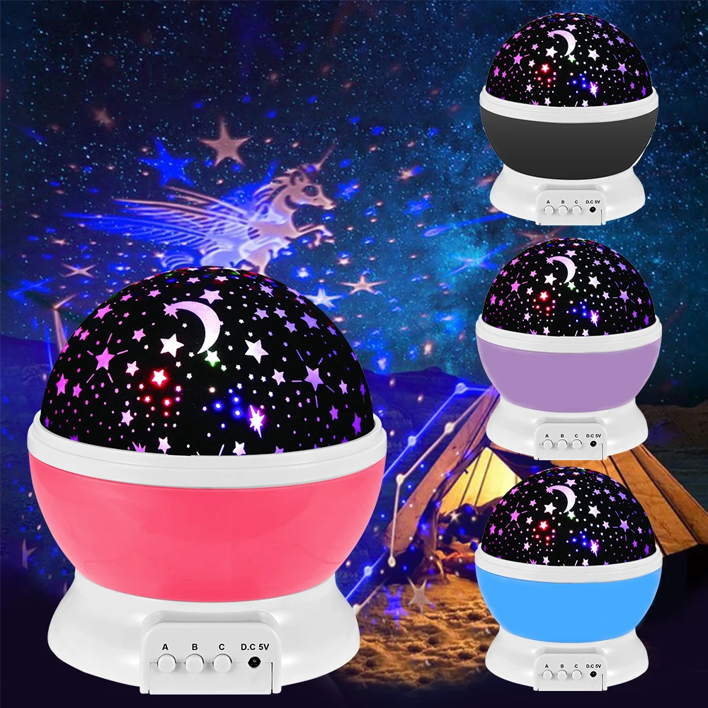 

LED Rotating Night Light Projector Starry Sky Star Master Children Kids Sleep Romantic USB Recharge Projector Lamp Child Gifts