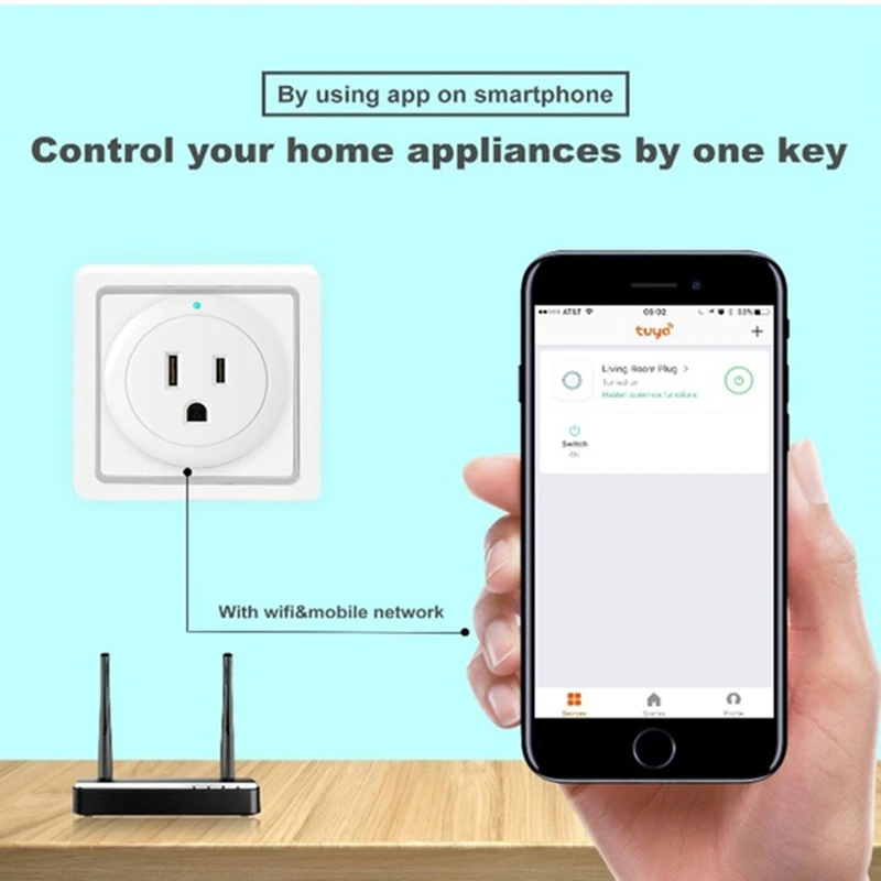 Смарт розетка американская с поддержкой Wi Fi 4 шт.|Умные розетки| |
