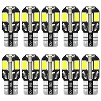 10pcs t10 w5w led car light 8smd 5730 147 152 led replacement bulb for interior light license plate lamp warm white 6000k