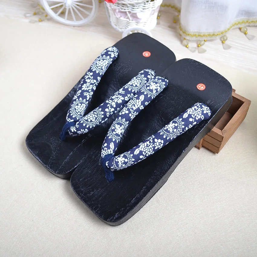 Повседневная обувь с квадратным носком и деревянным рисунком пауловнии; Китайский Японский стиль; гэта; сабо для мужчин; летние сандалии для костюмированной вечеринки